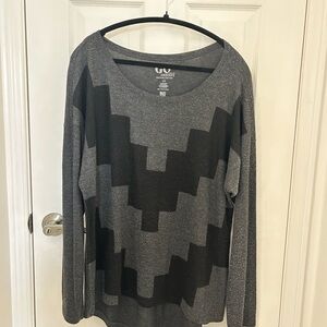 GO Couture Vintage Edition Gray Light Knit Sweater, Sz L-XL